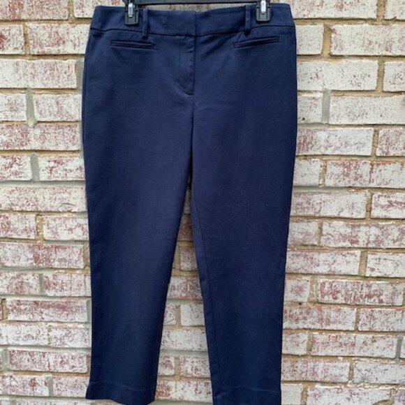 LOFT The Rivera Pant, Cropped Julie Fit, Size 8, Color Navy - Picture 2 of 9